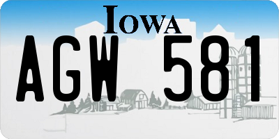 IA license plate AGW581
