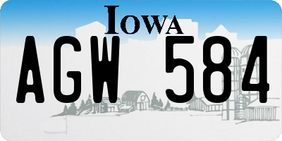 IA license plate AGW584