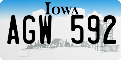 IA license plate AGW592