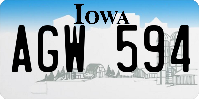 IA license plate AGW594