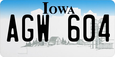 IA license plate AGW604