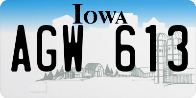 IA license plate AGW613