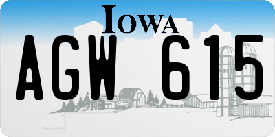 IA license plate AGW615