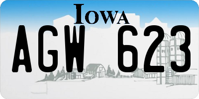 IA license plate AGW623