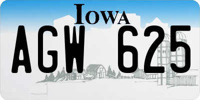 IA license plate AGW625