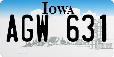 IA license plate AGW631