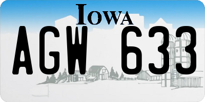 IA license plate AGW633