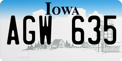 IA license plate AGW635