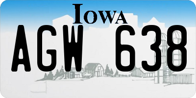 IA license plate AGW638