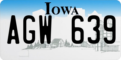 IA license plate AGW639
