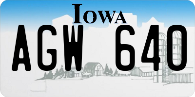 IA license plate AGW640