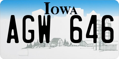 IA license plate AGW646