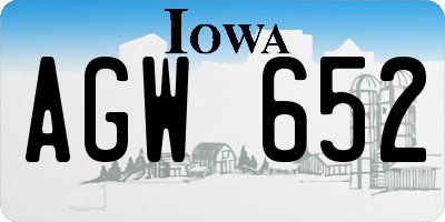IA license plate AGW652