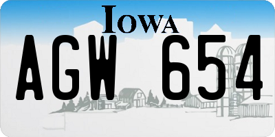 IA license plate AGW654