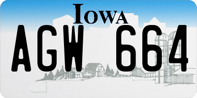 IA license plate AGW664