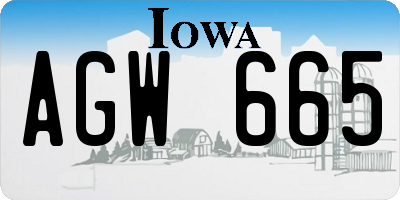 IA license plate AGW665