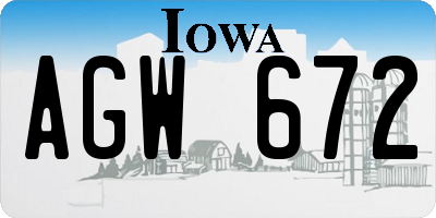 IA license plate AGW672