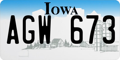IA license plate AGW673