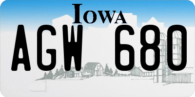 IA license plate AGW680