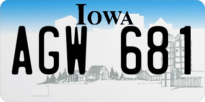 IA license plate AGW681