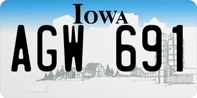 IA license plate AGW691