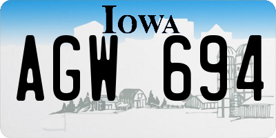 IA license plate AGW694