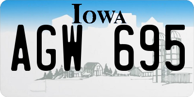 IA license plate AGW695