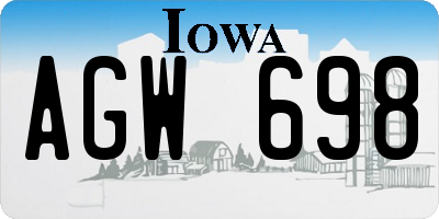 IA license plate AGW698