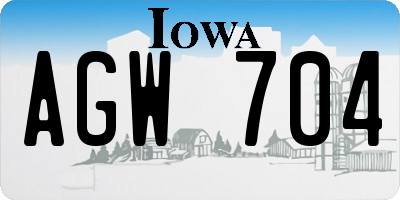 IA license plate AGW704