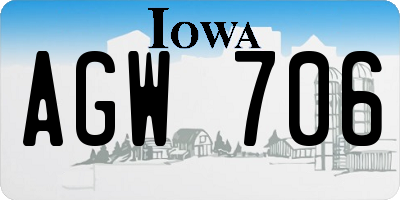IA license plate AGW706