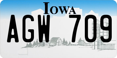 IA license plate AGW709