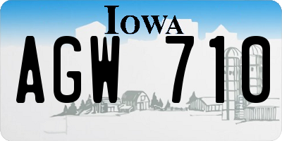IA license plate AGW710