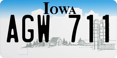 IA license plate AGW711