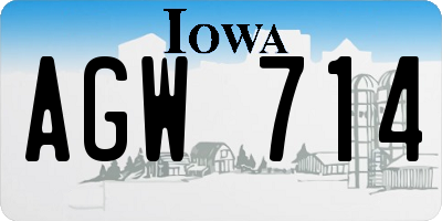 IA license plate AGW714