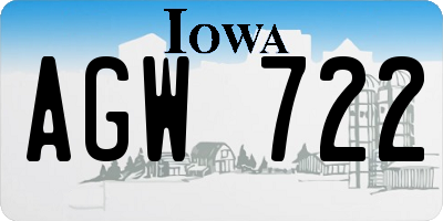 IA license plate AGW722