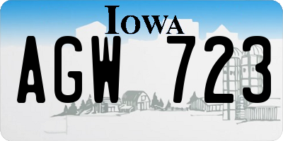 IA license plate AGW723