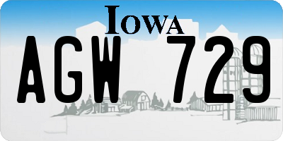 IA license plate AGW729