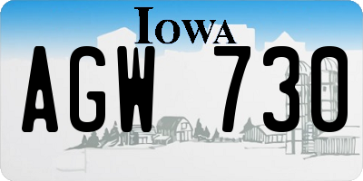 IA license plate AGW730