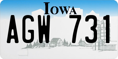 IA license plate AGW731