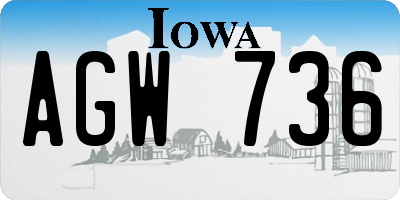 IA license plate AGW736