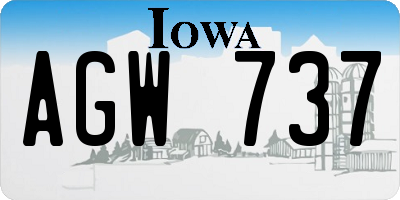 IA license plate AGW737