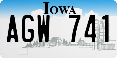 IA license plate AGW741