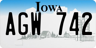 IA license plate AGW742