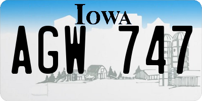 IA license plate AGW747