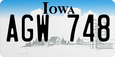 IA license plate AGW748