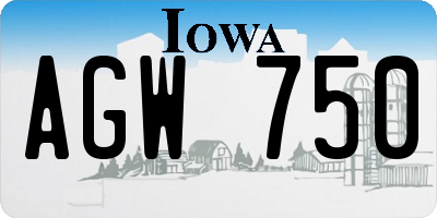 IA license plate AGW750