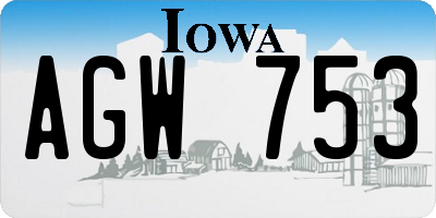 IA license plate AGW753