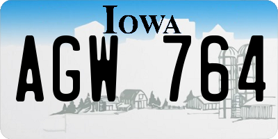 IA license plate AGW764