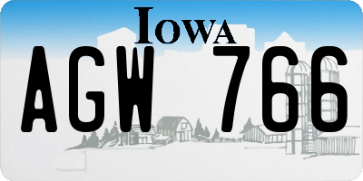 IA license plate AGW766