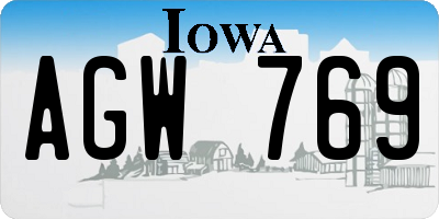 IA license plate AGW769